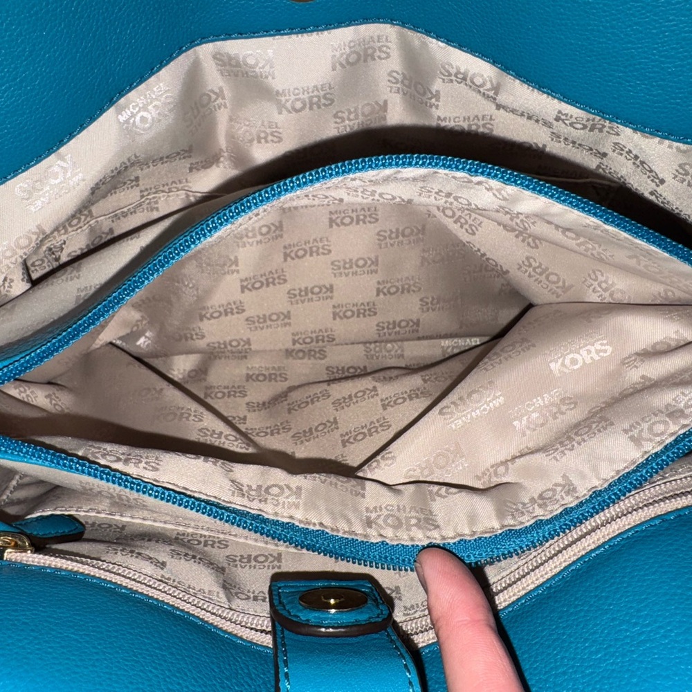 Michael Kors Hamilton tote bag - teal color - Picture 4 of 5